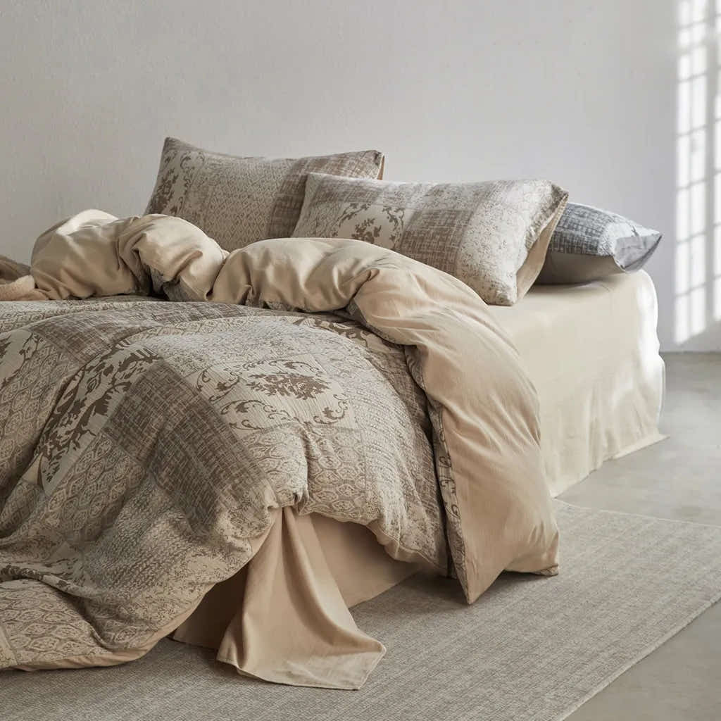 Vintage Patchwork Style Cotton Jacquard Duvet Cover