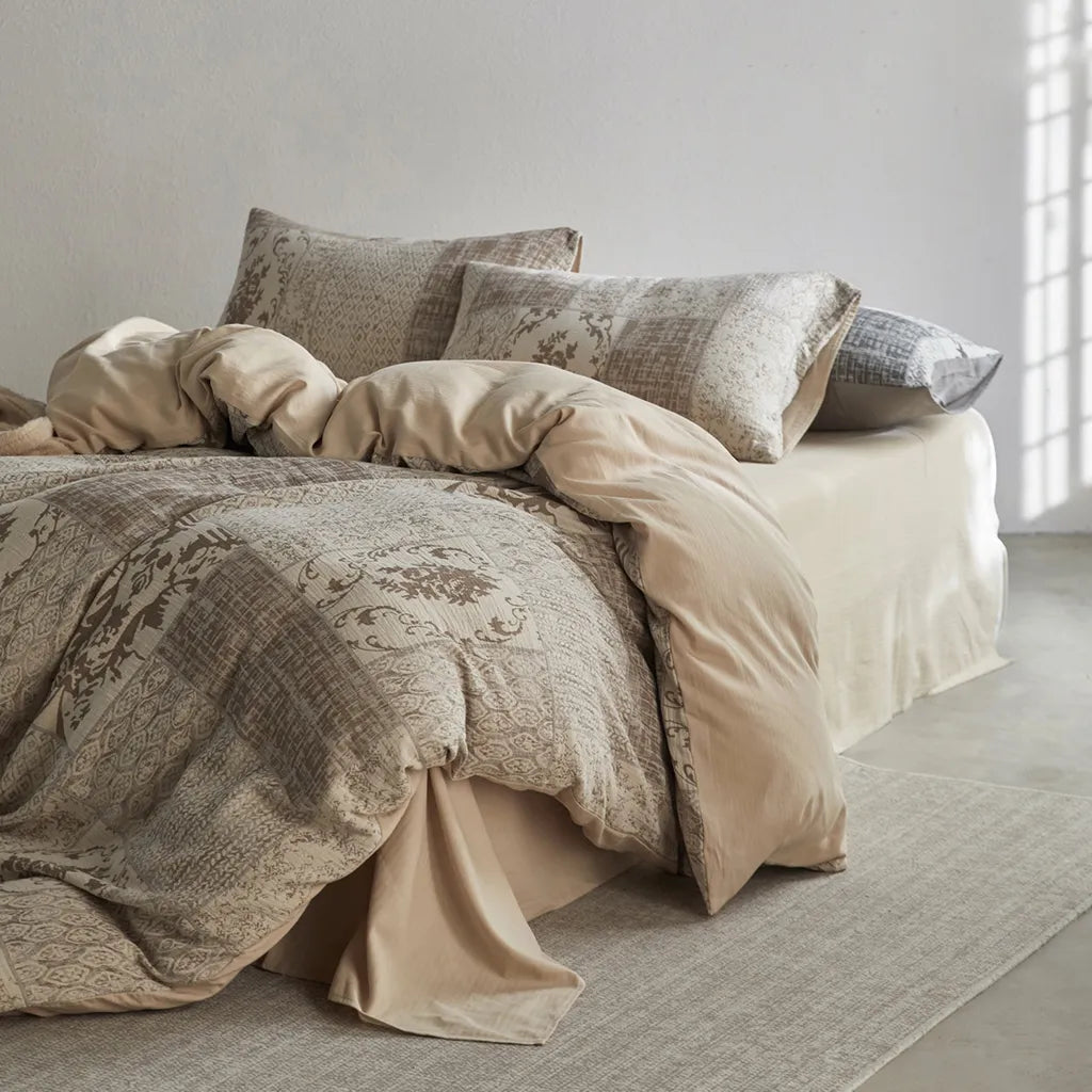 Vintage Patchwork Style Cotton Jacquard Duvet Cover