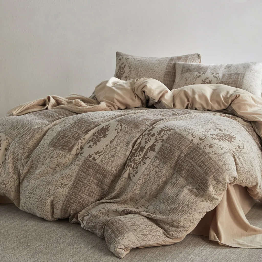 Vintage Patchwork Style Cotton Jacquard Duvet Cover