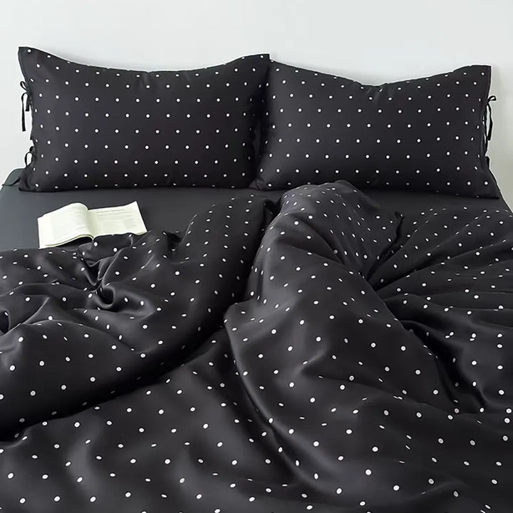 Black Polka Dot Tencel Bedding Set