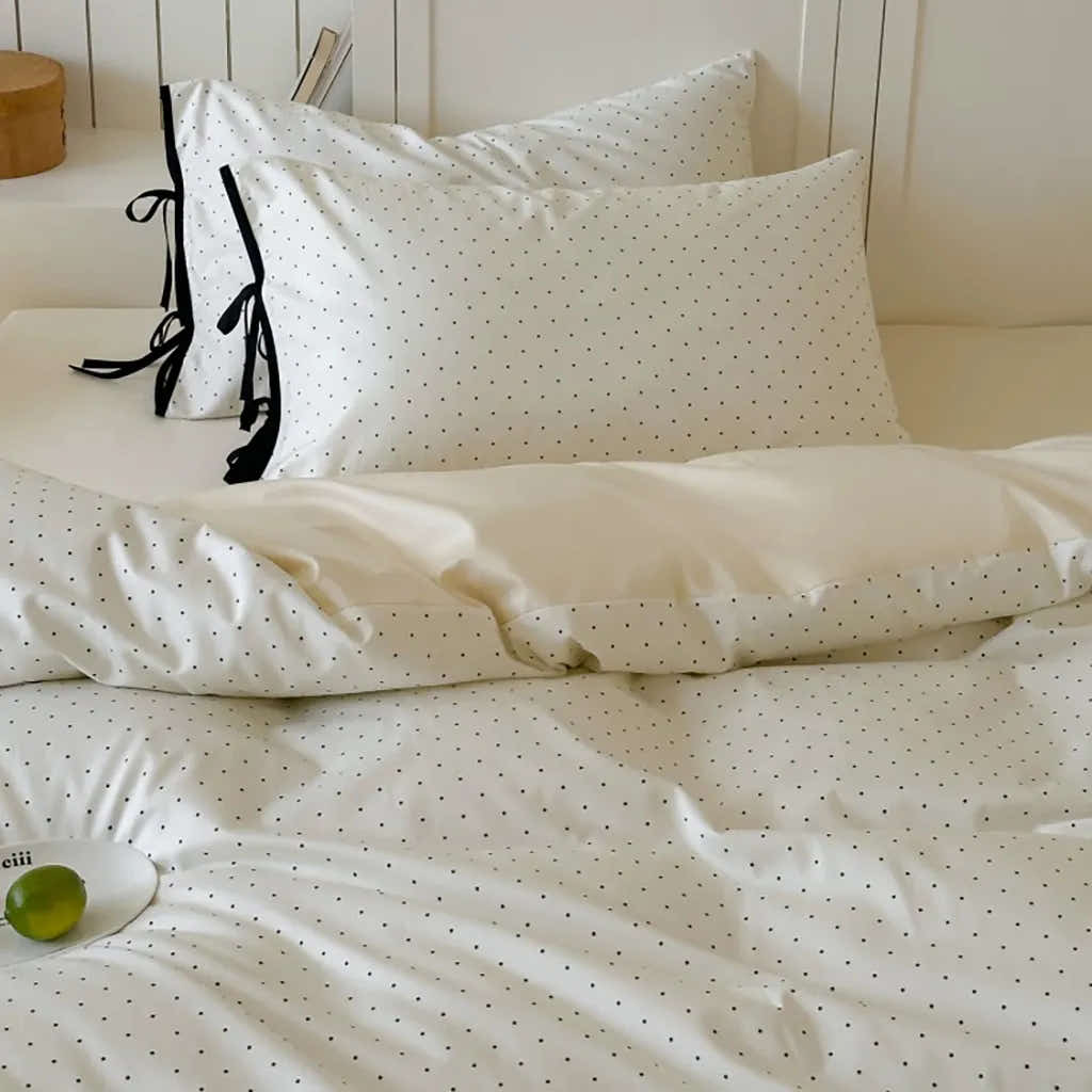 Sky & Snow Tiny Polka Dot Bedding Set