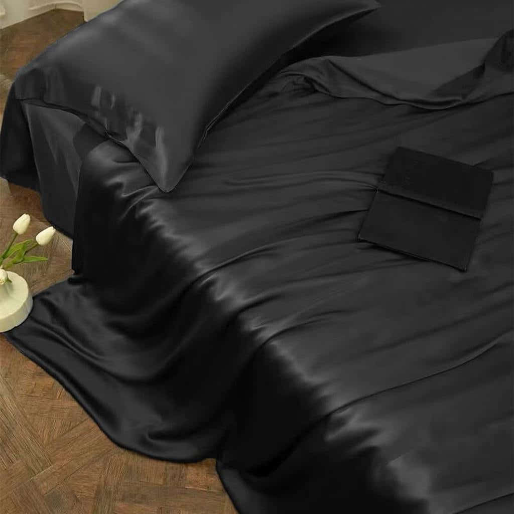 22 Momme Silk Sheet - Black