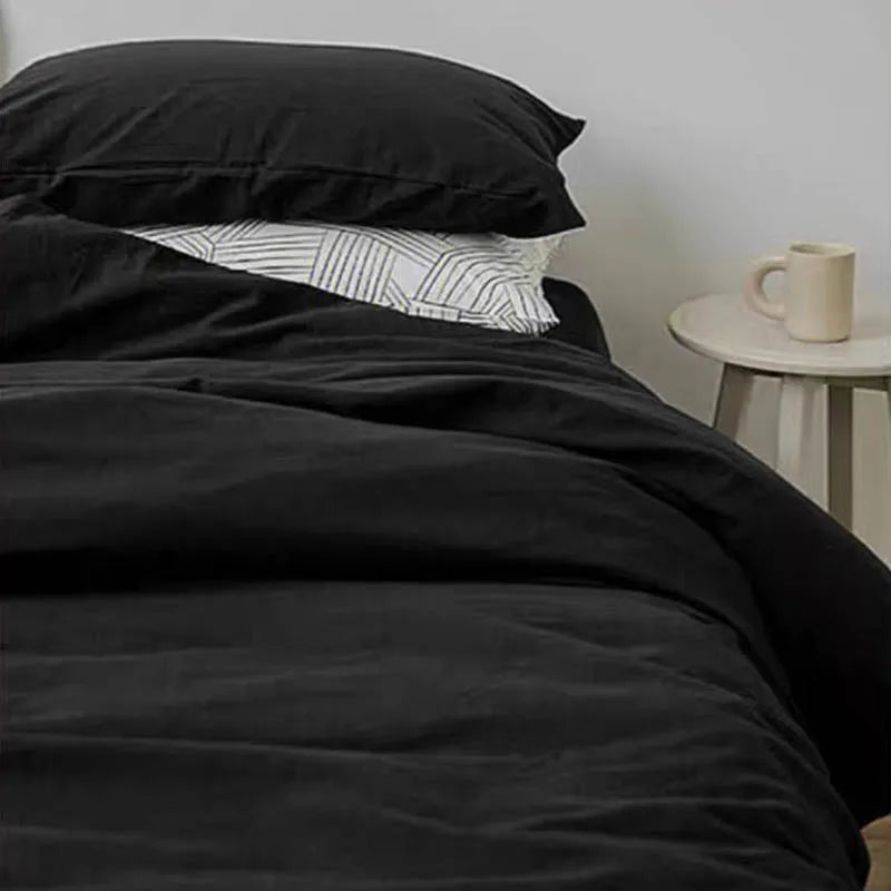 Black Cotton Bedding Set