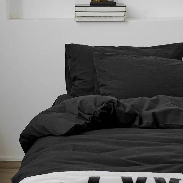 Black Cotton Bedding Set