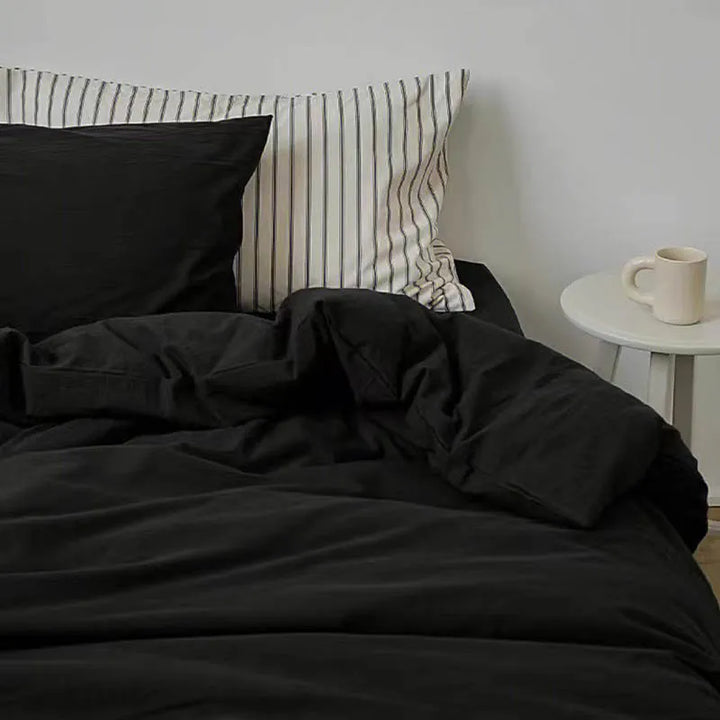 Black Cotton Bedding Set