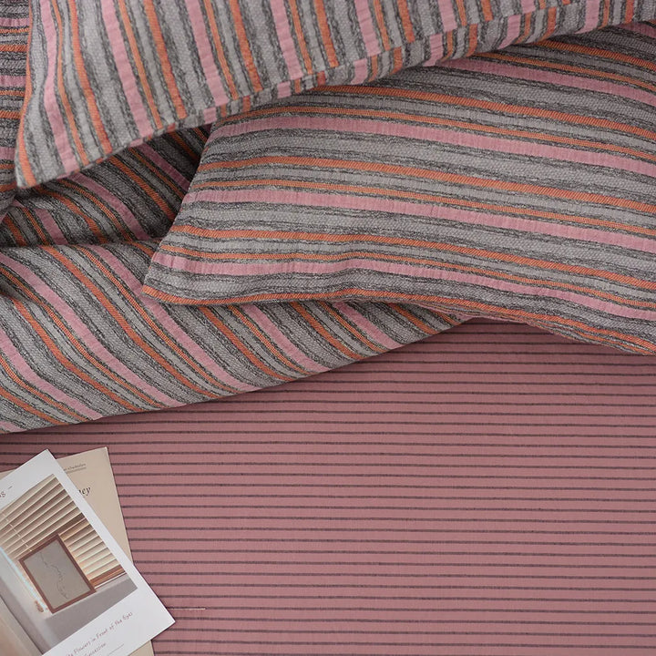 Boho Chic Striped Jacquard Duvet Cover