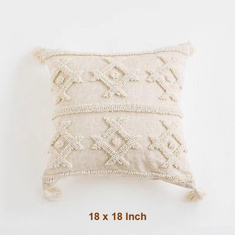 Boho Tufted Cotton Throw Pillow