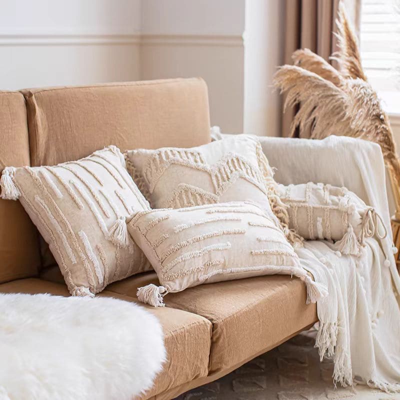 Boho Tufted Cotton Throw Pillow