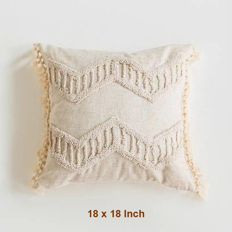 Boho Tufted Cotton Throw Pillow