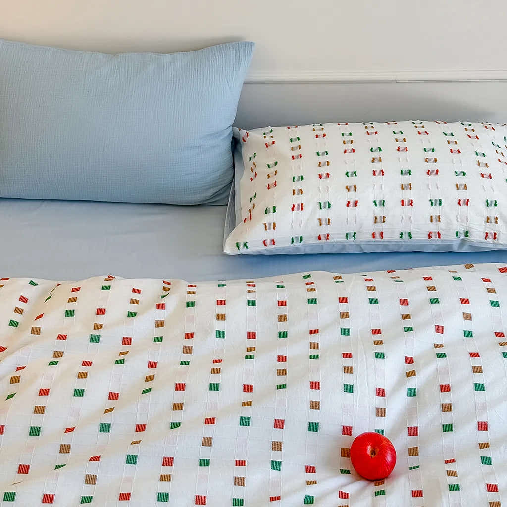 Check Jacquard Duvet Cover