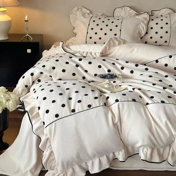 Classic Polka Dot Ruffle Bedding Set