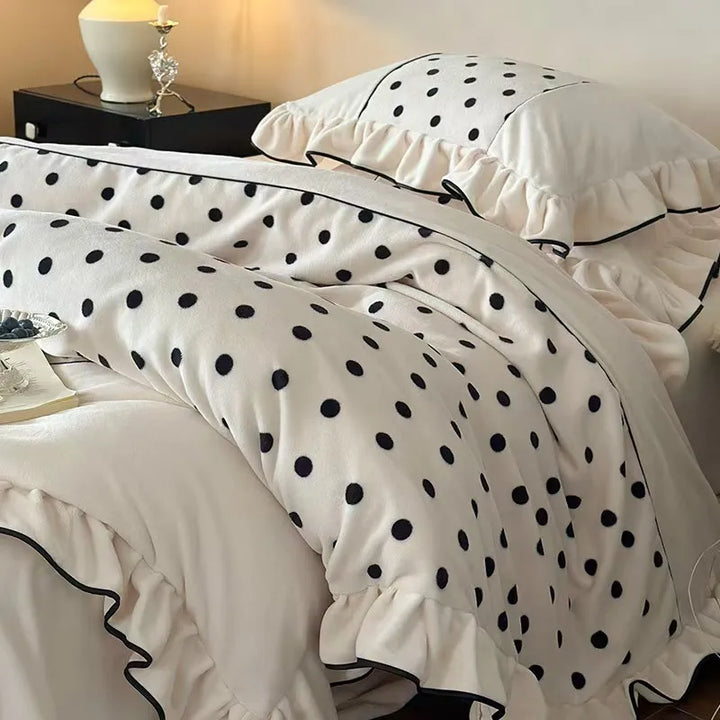 Classic Polka Dot Ruffle Bedding Set