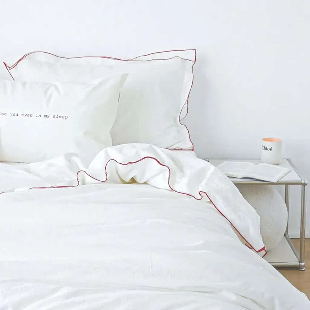 Contrast Flange Cotton Duvet Cover