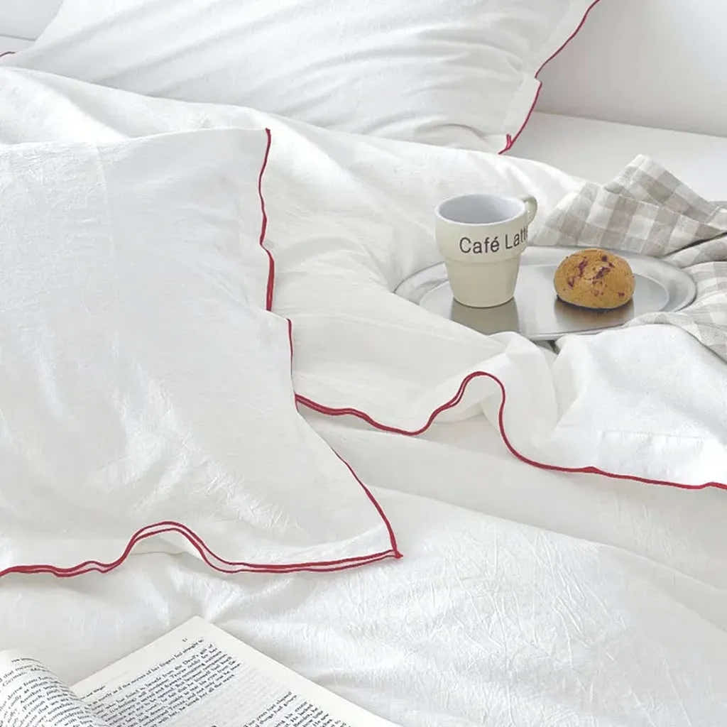 Contrast Flange Cotton Duvet Cover