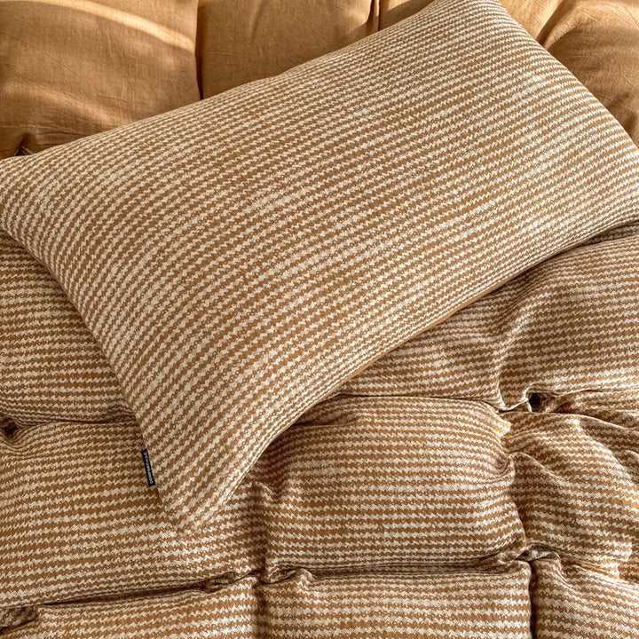 Cotton Houndstooth Jacquard Farmhouse Duvet Cover