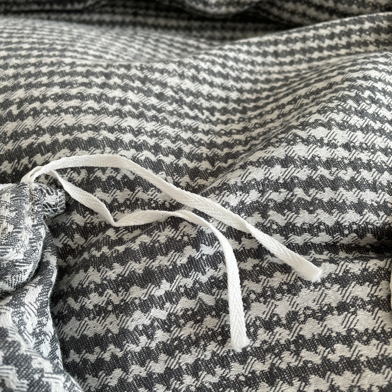 Cotton Houndstooth Jacquard Farmhouse Duvet Cover