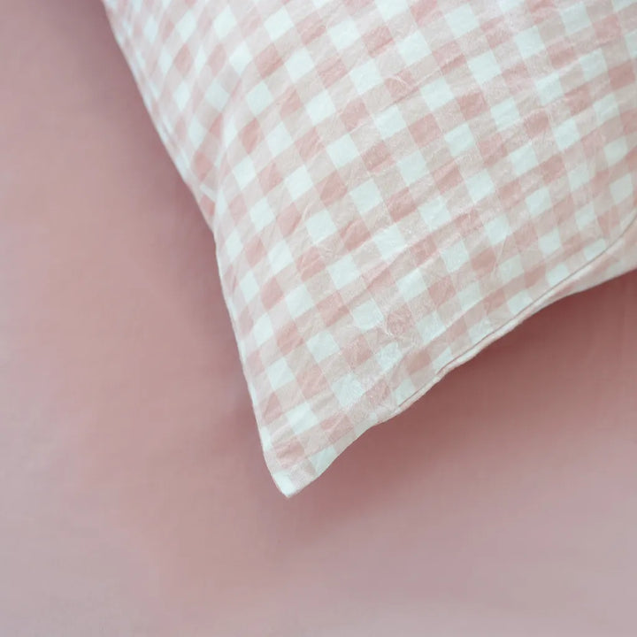 Cotton Small Gingham Duvet Cover - Blue