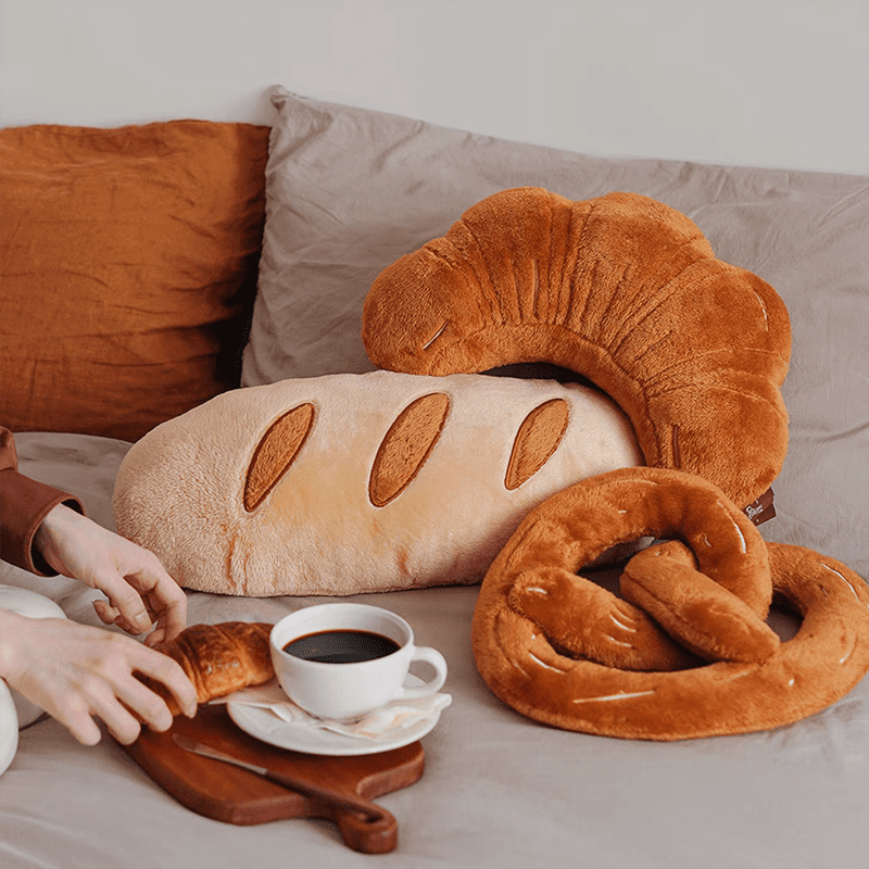 Cute Bread Collection Throw Pillow