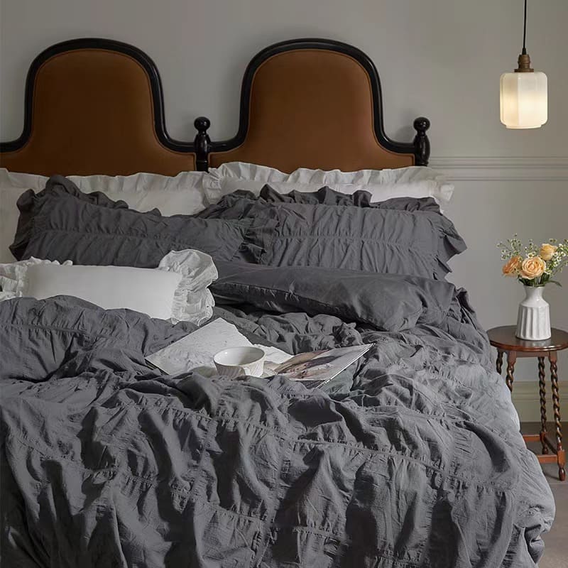 Dark Academia Royal Bedding Set - Dark Grey.