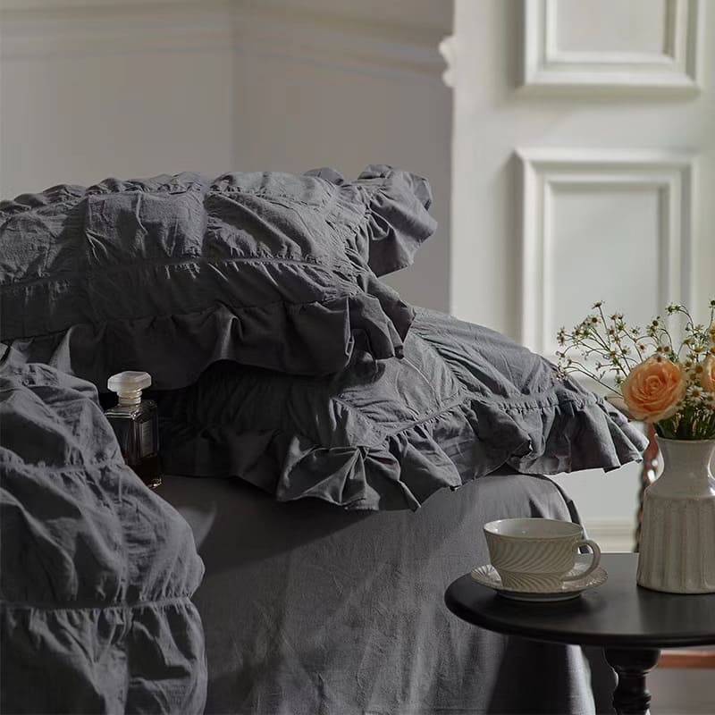 Dark Academia Royal Bedding Set - Dark Grey