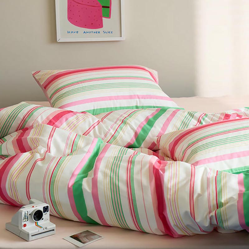 Dopamine Striped Bedding Set