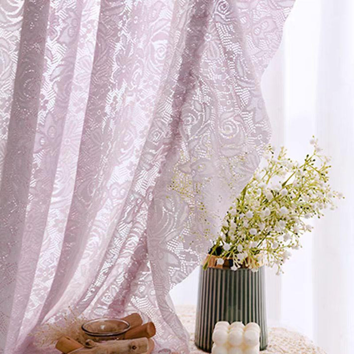 Elegant Lavender Lace Sheer Curtain