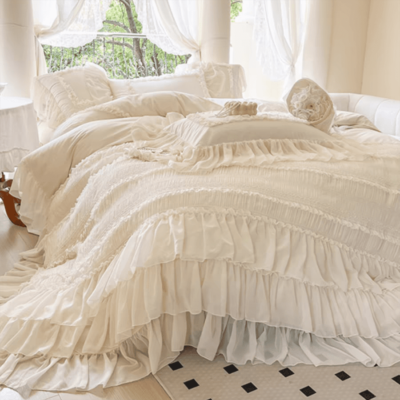 Fairy Chiffon Ruffled Bedding Set