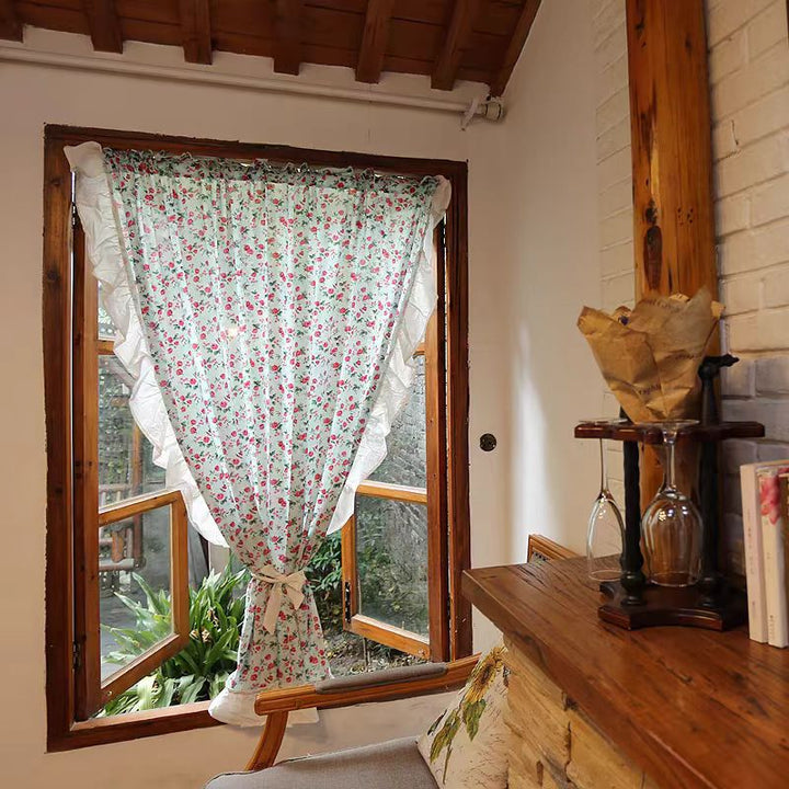 Farmhouse Ditsy Floral Chiffon Curtain