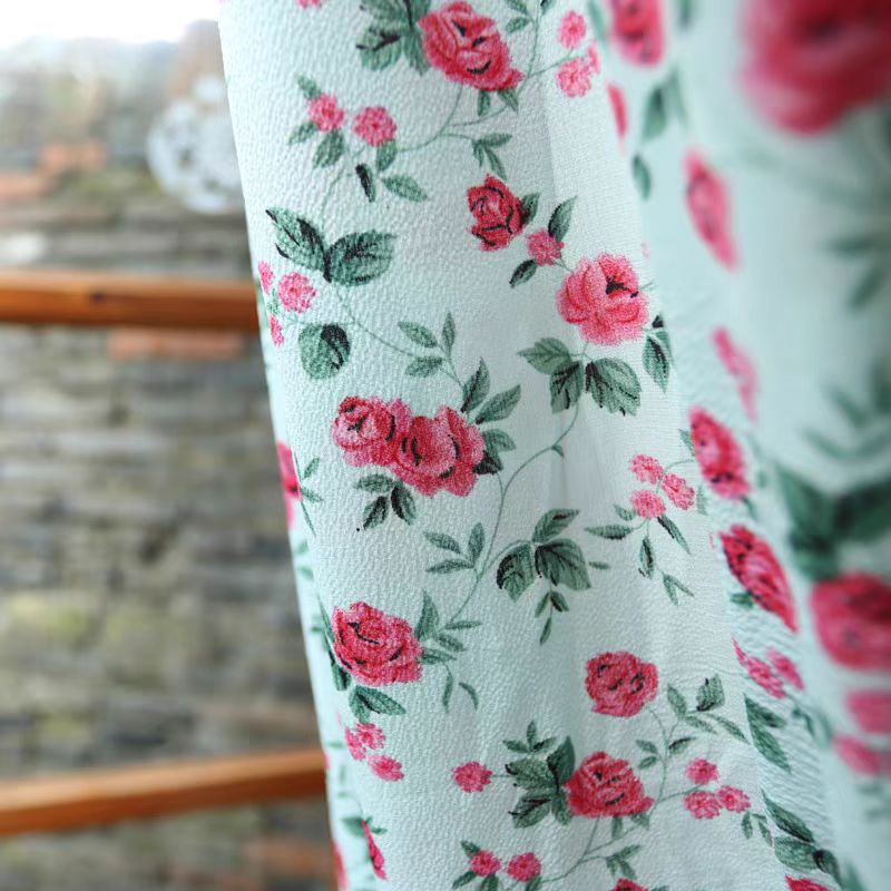 Farmhouse Ditsy Floral Chiffon Curtain