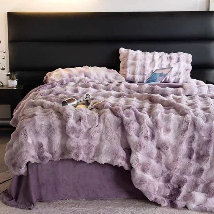 Faux Fur Tie-dye Bedding Set