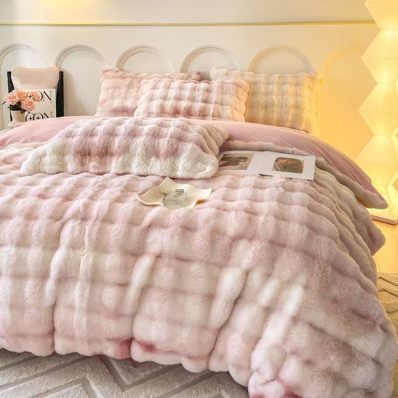 Fluffy Faux Fur Bedding Set