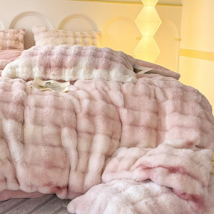 Fluffy Faux Fur Bedding Set