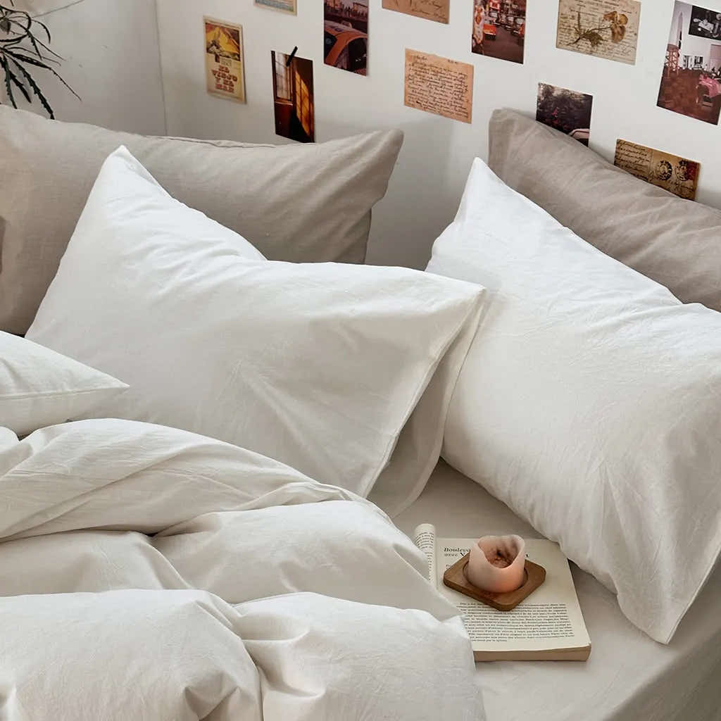 Fresh White Cotton Duvet Cover Set