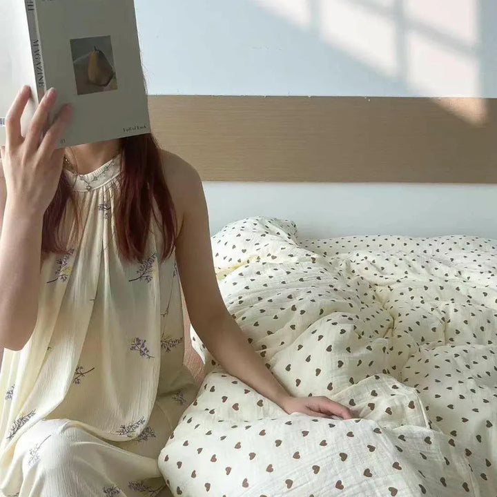 Heart Design Muslin Duvet Cover