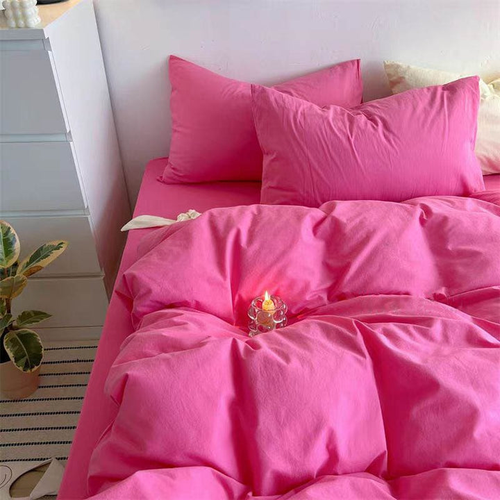 Hot Pink Cotton Bedding Set.