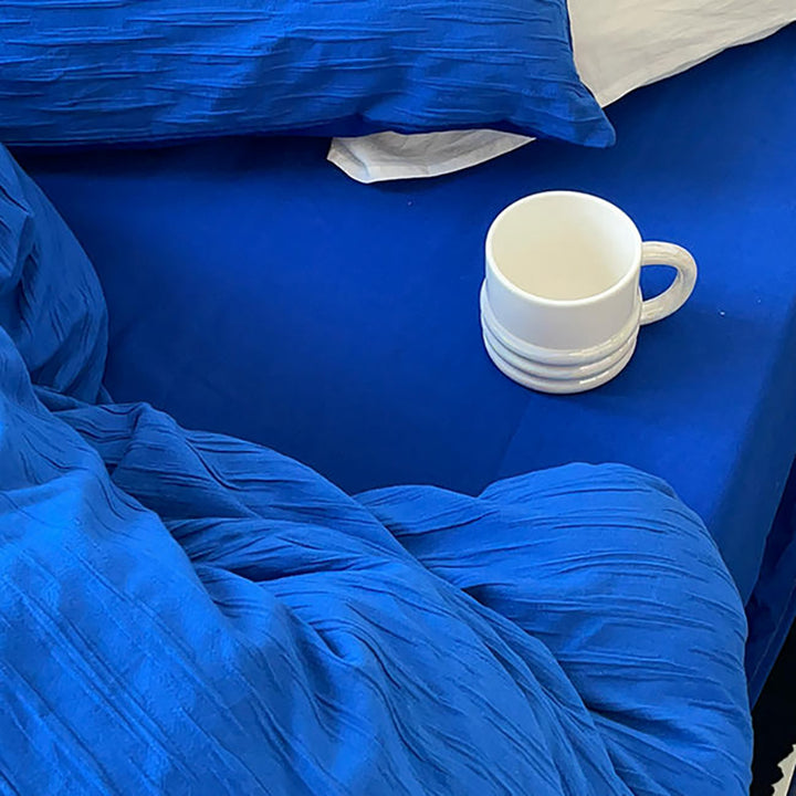 Klein Blue Seersucker Duvet Cover