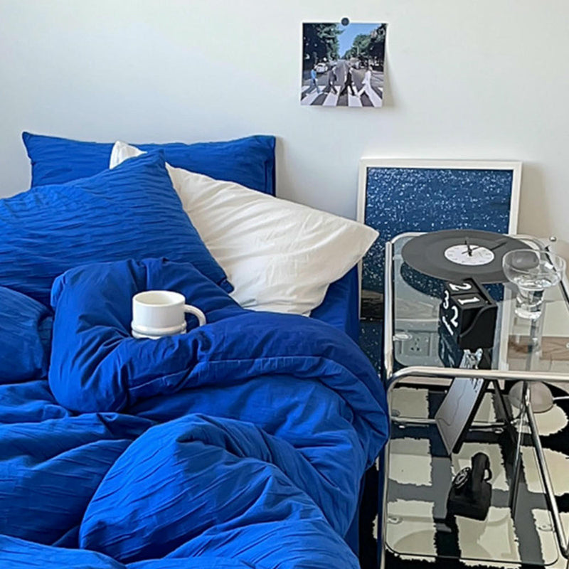 Klein Blue Seersucker Duvet Cover