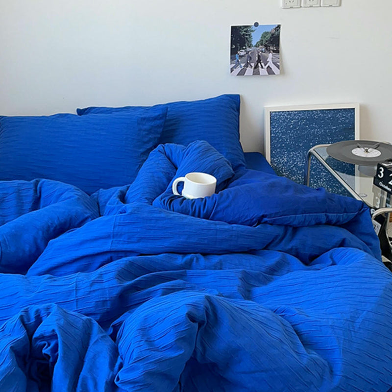 Klein Blue Seersucker Bedding Set