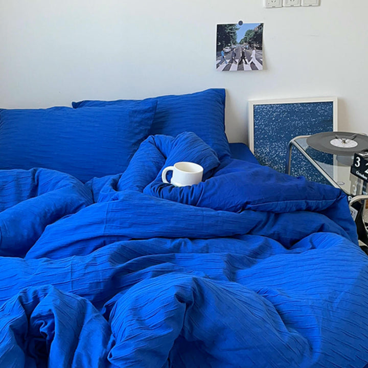 Klein Blue Seersucker Duvet Cover