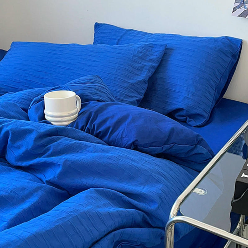 Klein Blue Seersucker Duvet Cover