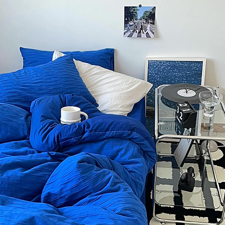 Klein Blue Seersucker Duvet Cover