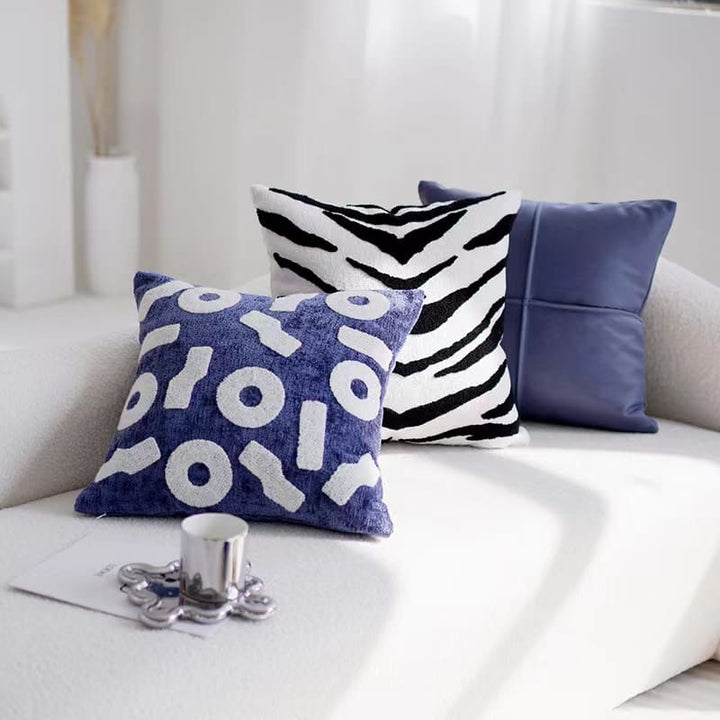 Klein Blue Tufted Throw Pillow