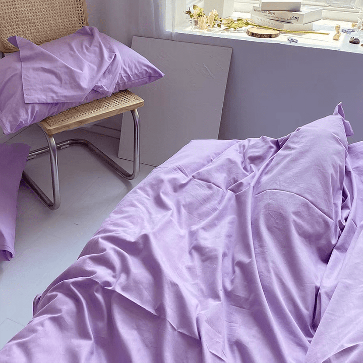 Lavender Bedding Set with Ruffle.