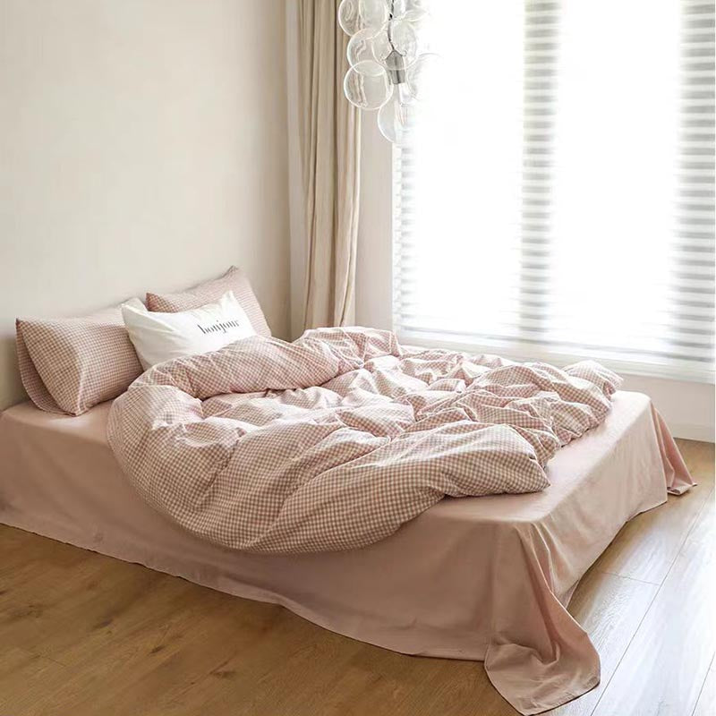 Mini Pink Gingham Bedding Set