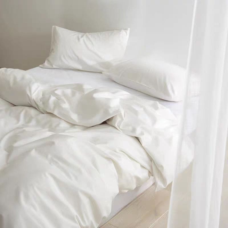 Minimalist Organic Percale Cotton Duvet Cover Set