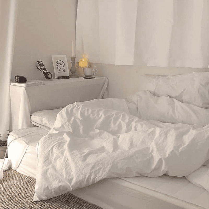 Minimalist Organic Percale Cotton Duvet Cover Set