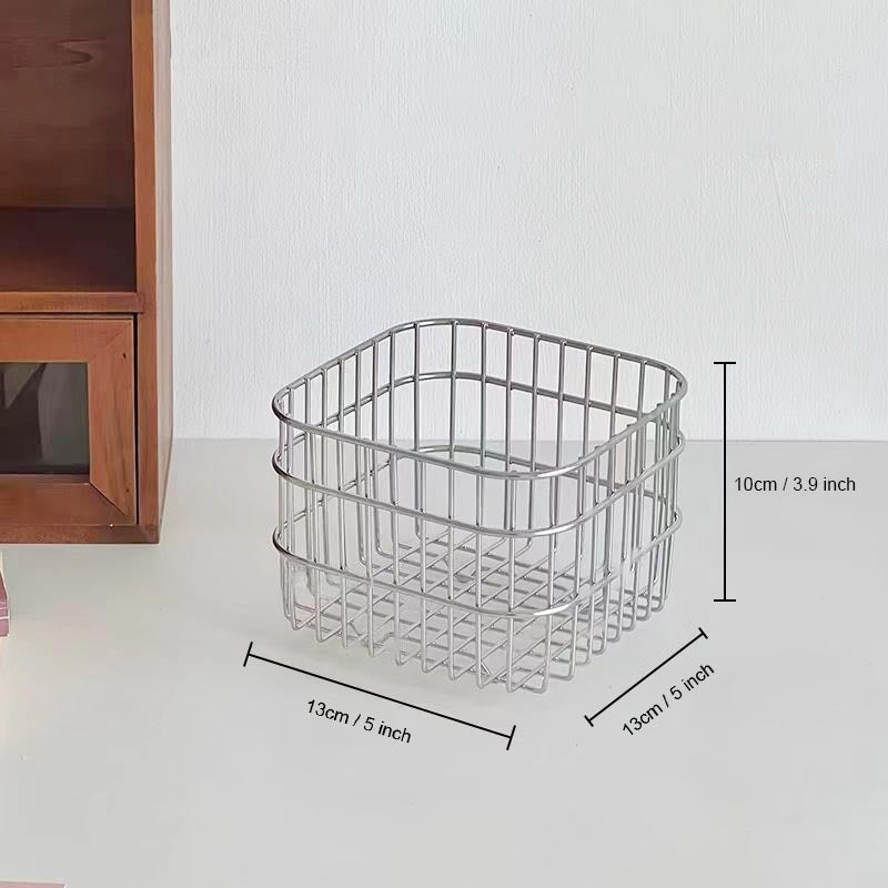 Modern Sliver Desk Storage Basket