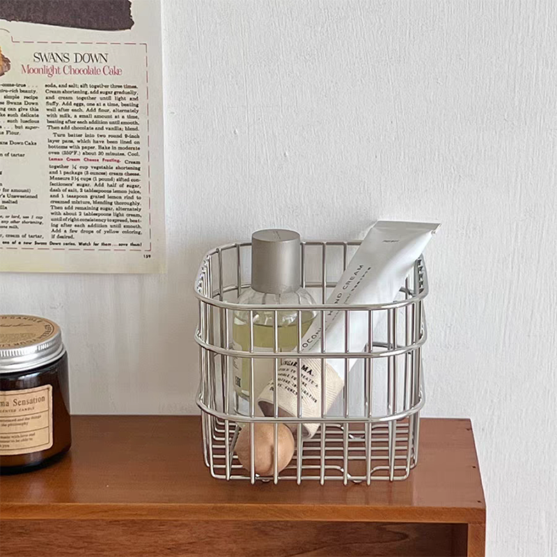 Modern Sliver Desk Storage Basket