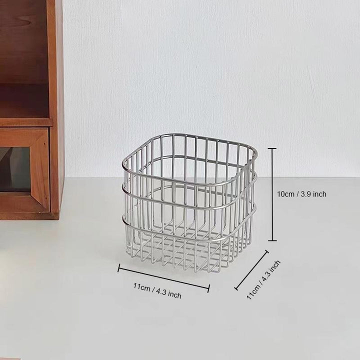 Modern Sliver Desk Storage Basket