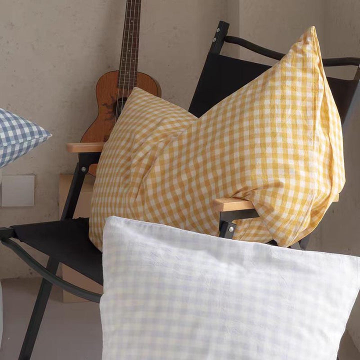 Multicolor Cotton Gingham Pillowcase